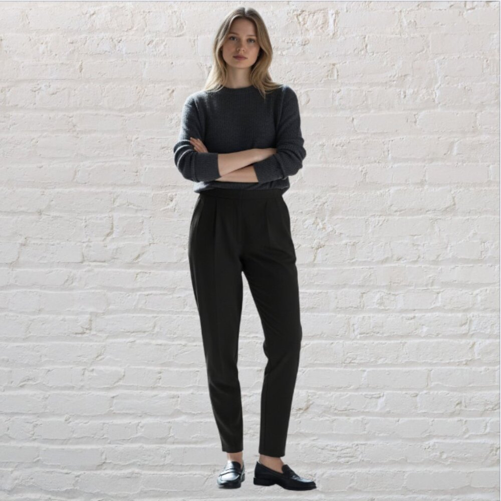 VINTAGE GAP -- Dress Pants, Gray, Straight Leg, Side Button and Zip, Tall